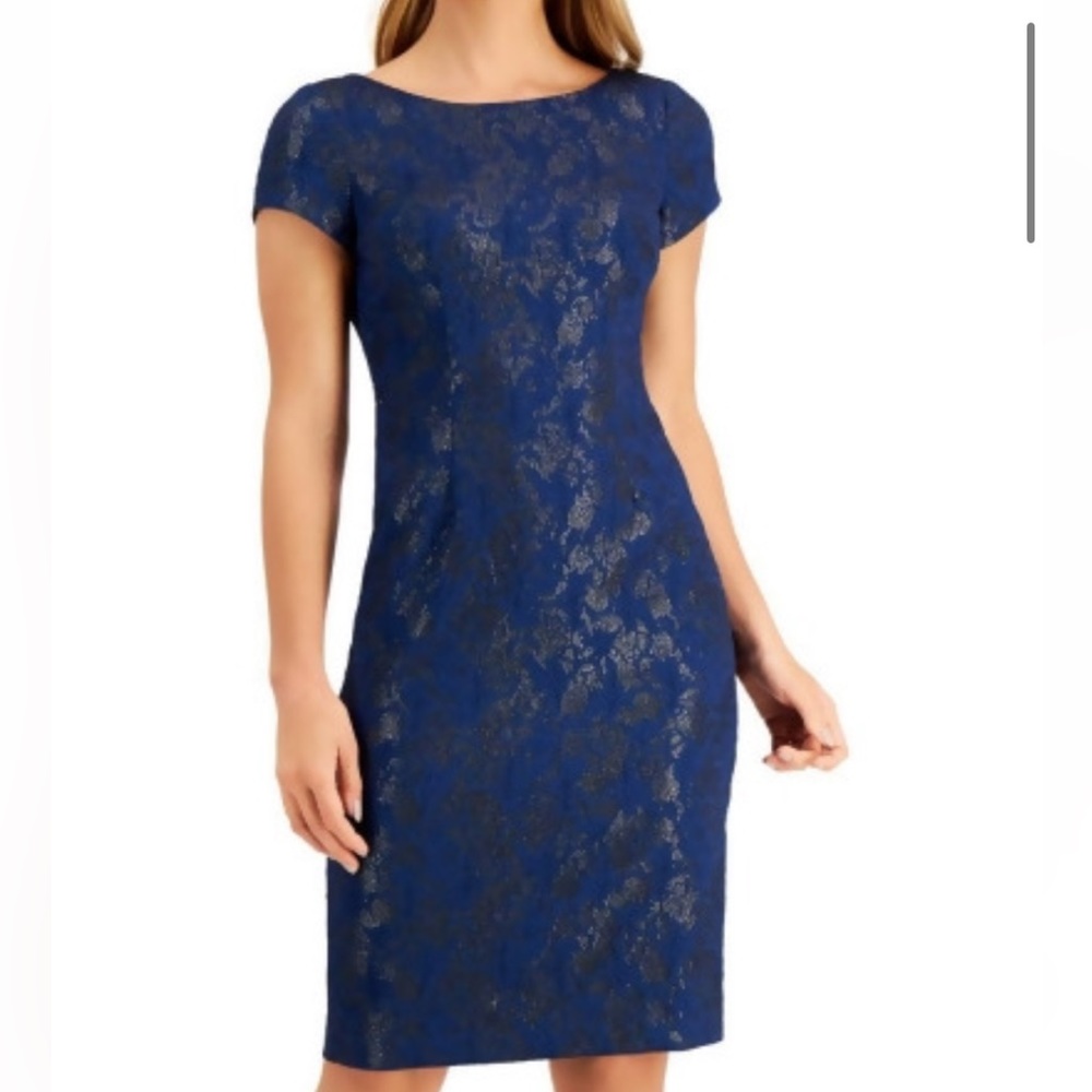 JS Collections Boat Neck Short Sleeve Embroidered